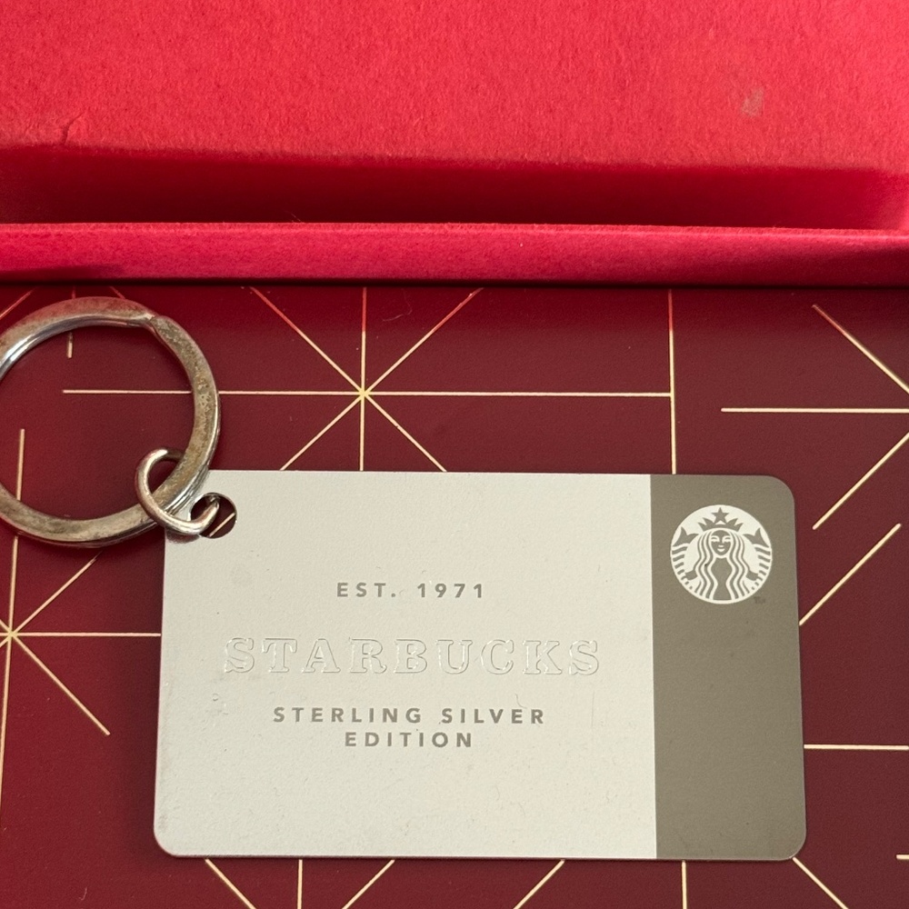 Starbucks 2014 Special Edition Sterling Silver Gift Card keyring. Still in box! - Picture 4 of 6